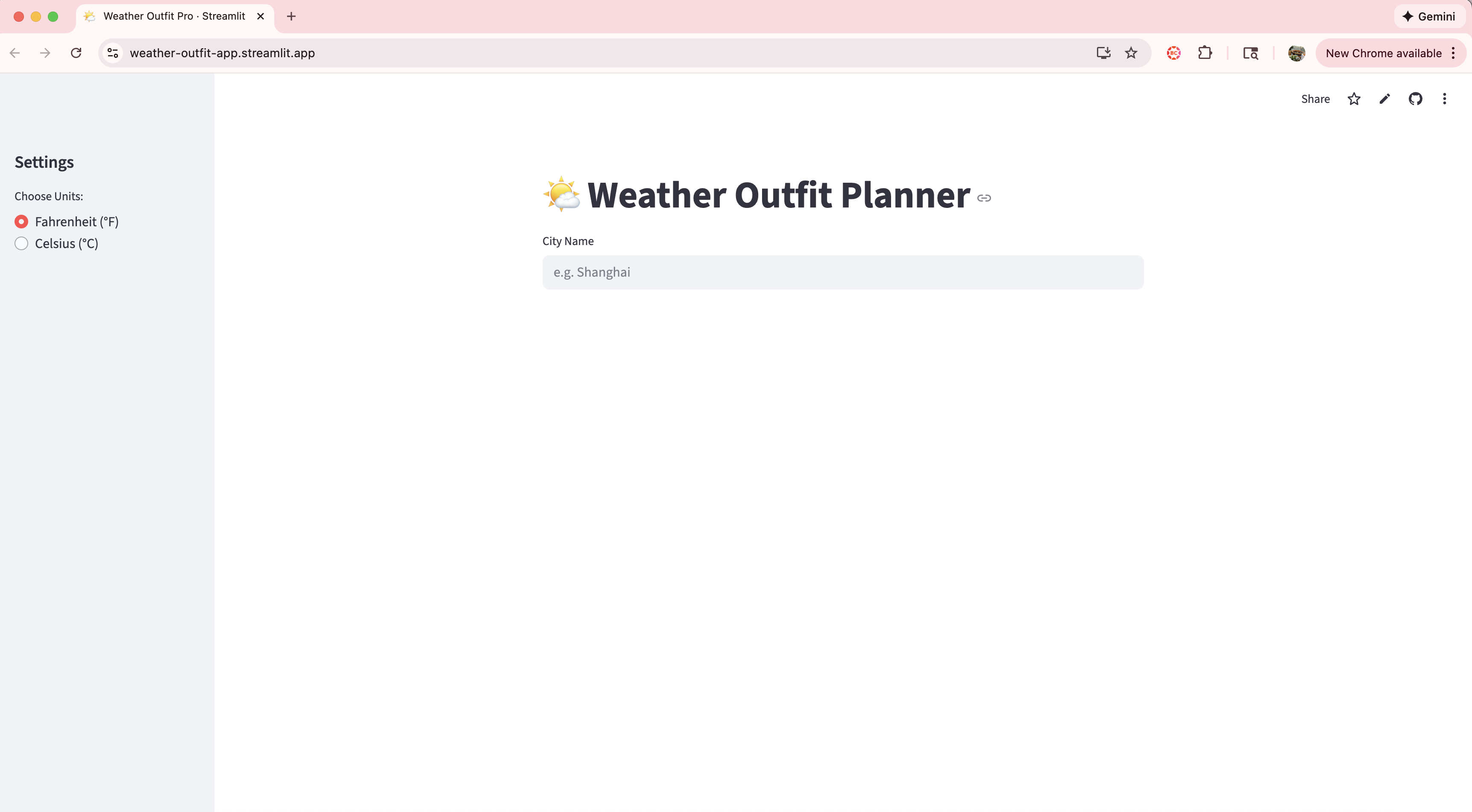Weather Outfit Planner